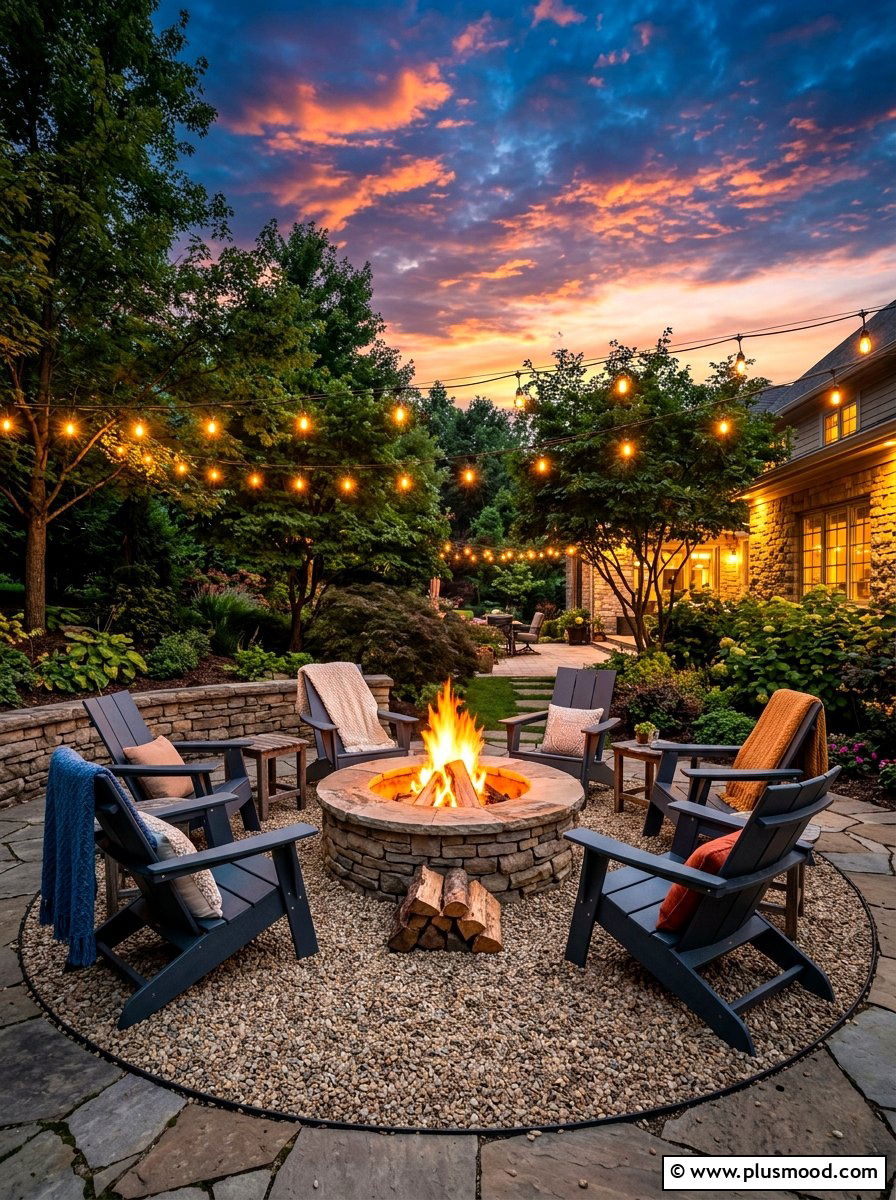 Fire pit seating - 25 summer landscape design ideas