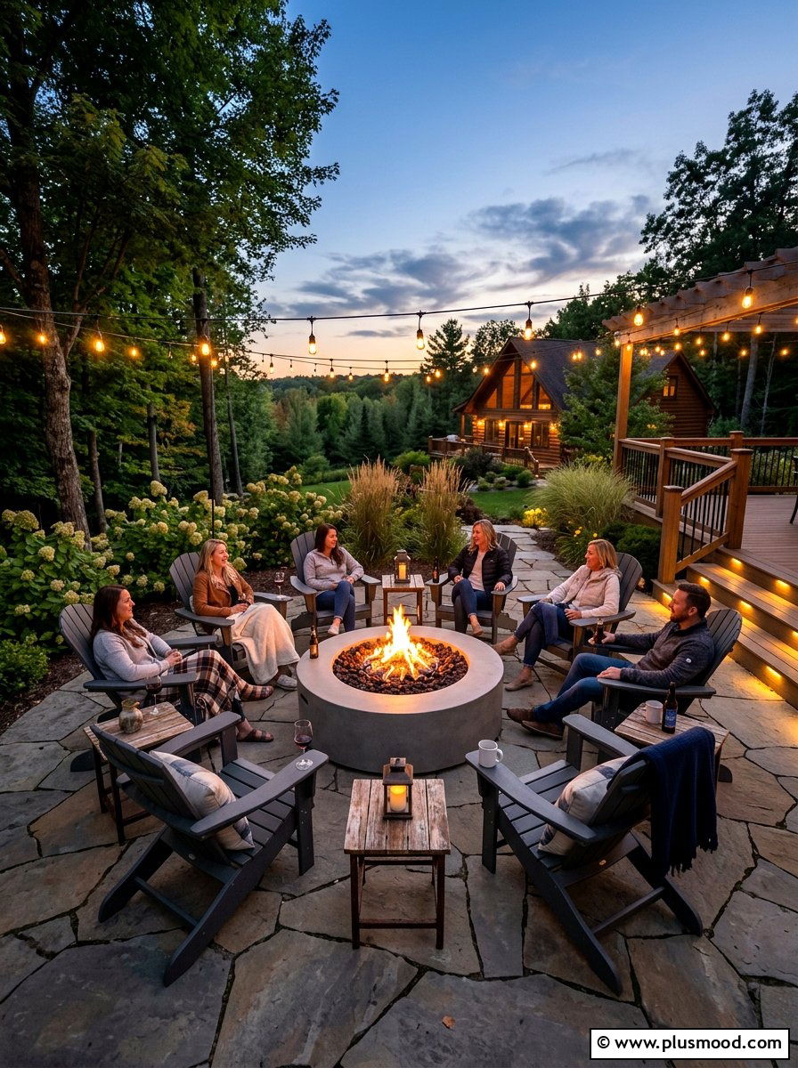 Fire pit seating - 25 summer patio lounge ideas