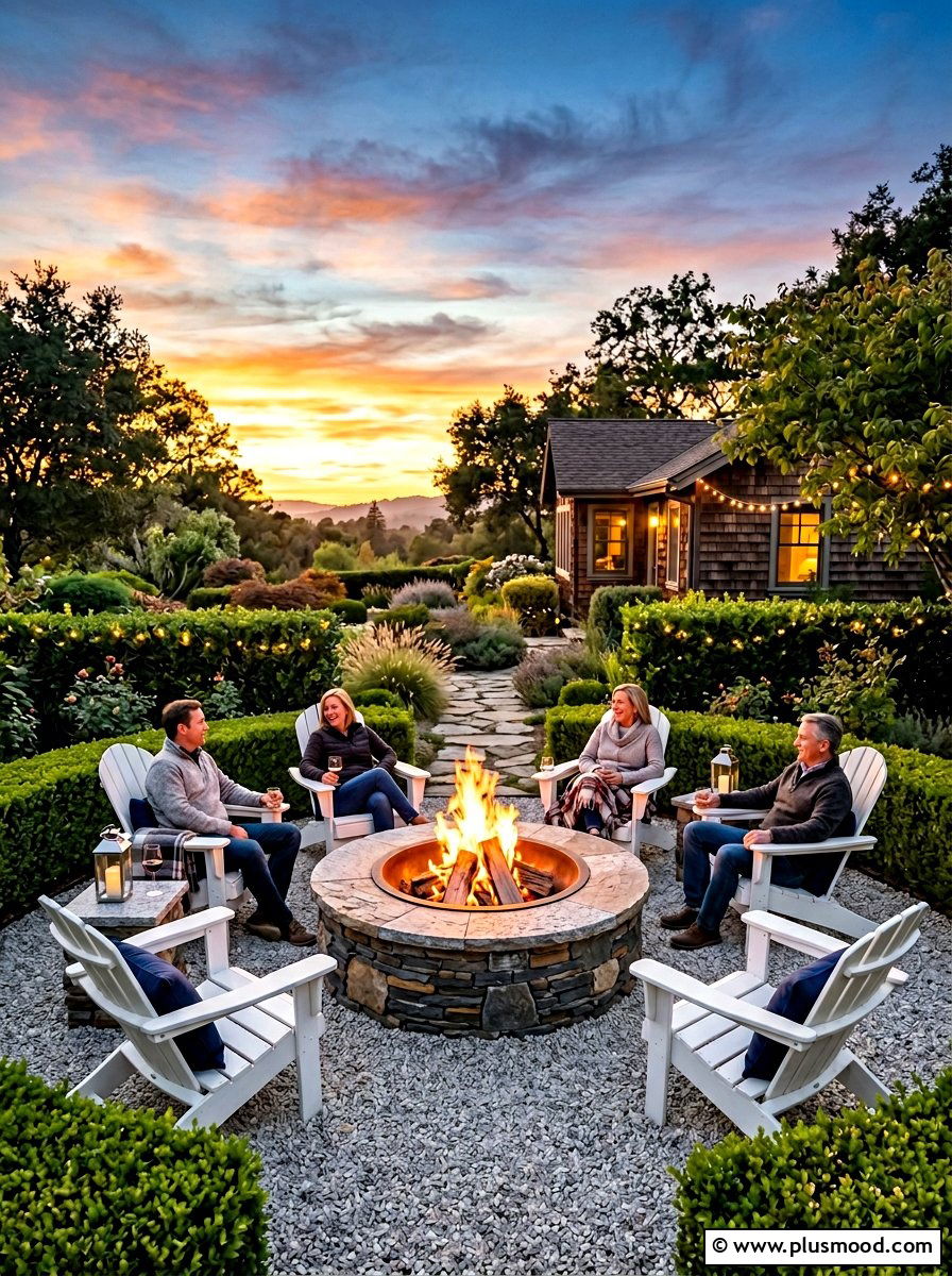 Fire pit seating nook - 25 summer backyard ideas