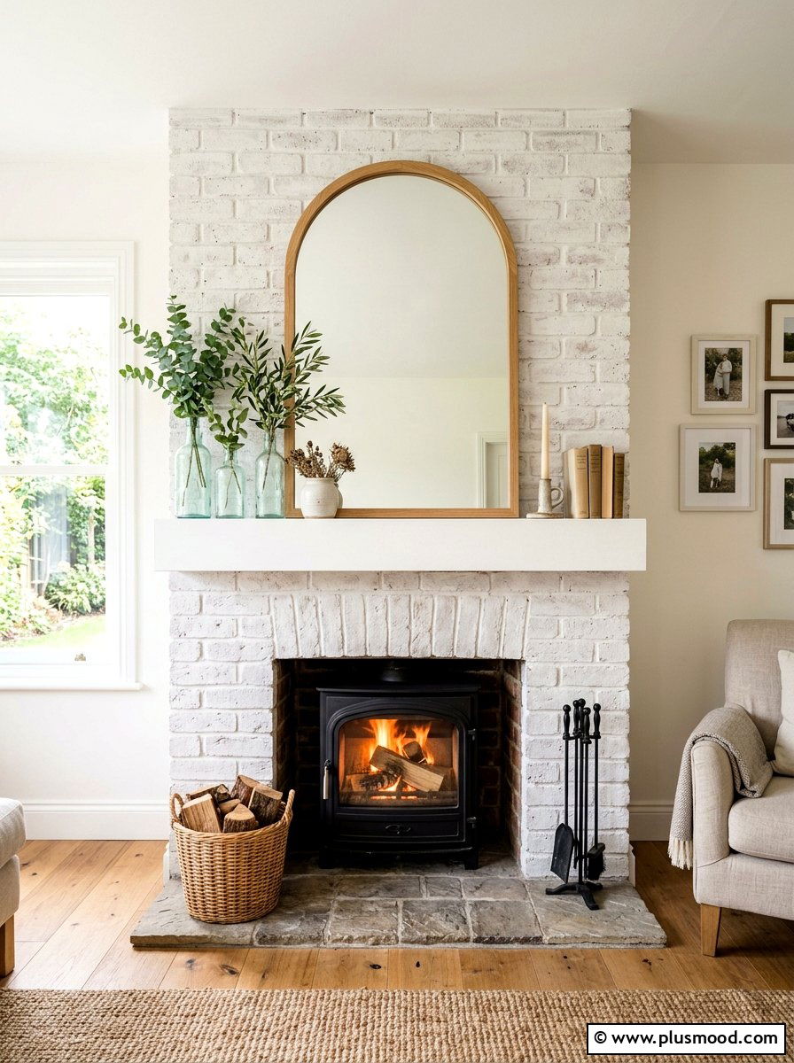 Fireplace Mantel - 25 summer modern farmhouse summer decor ideas