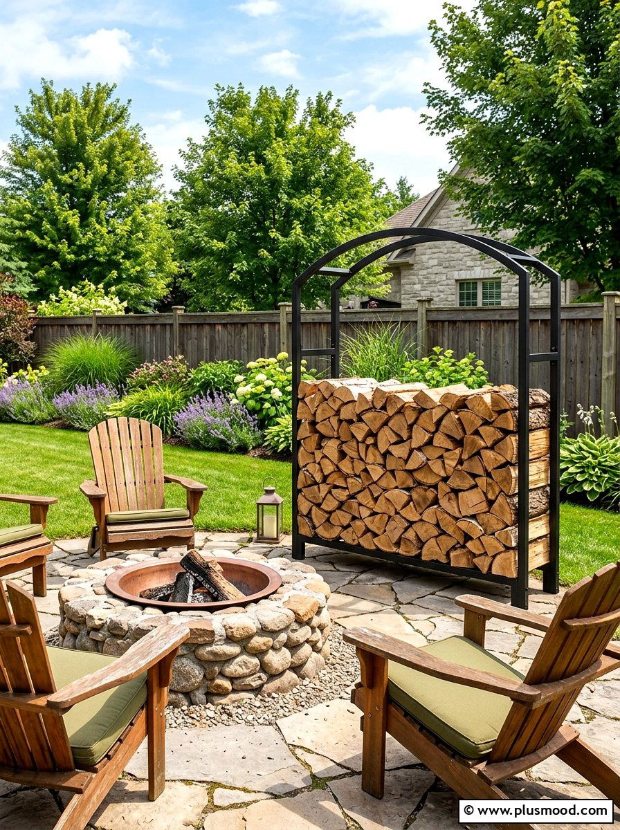 Firewood storage rack - 25 summer bonfire party ideas