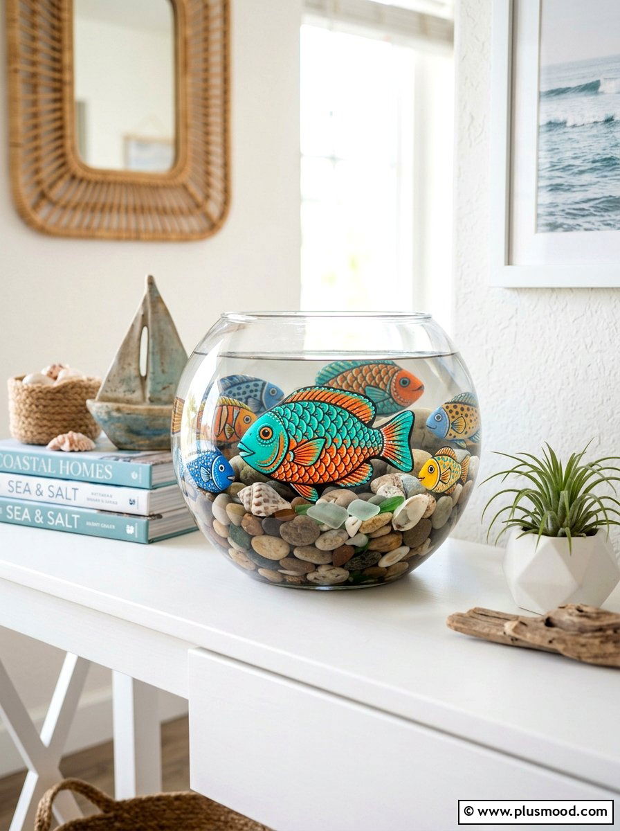 Fish Painted Rock - 25 painted rock ideas with animals