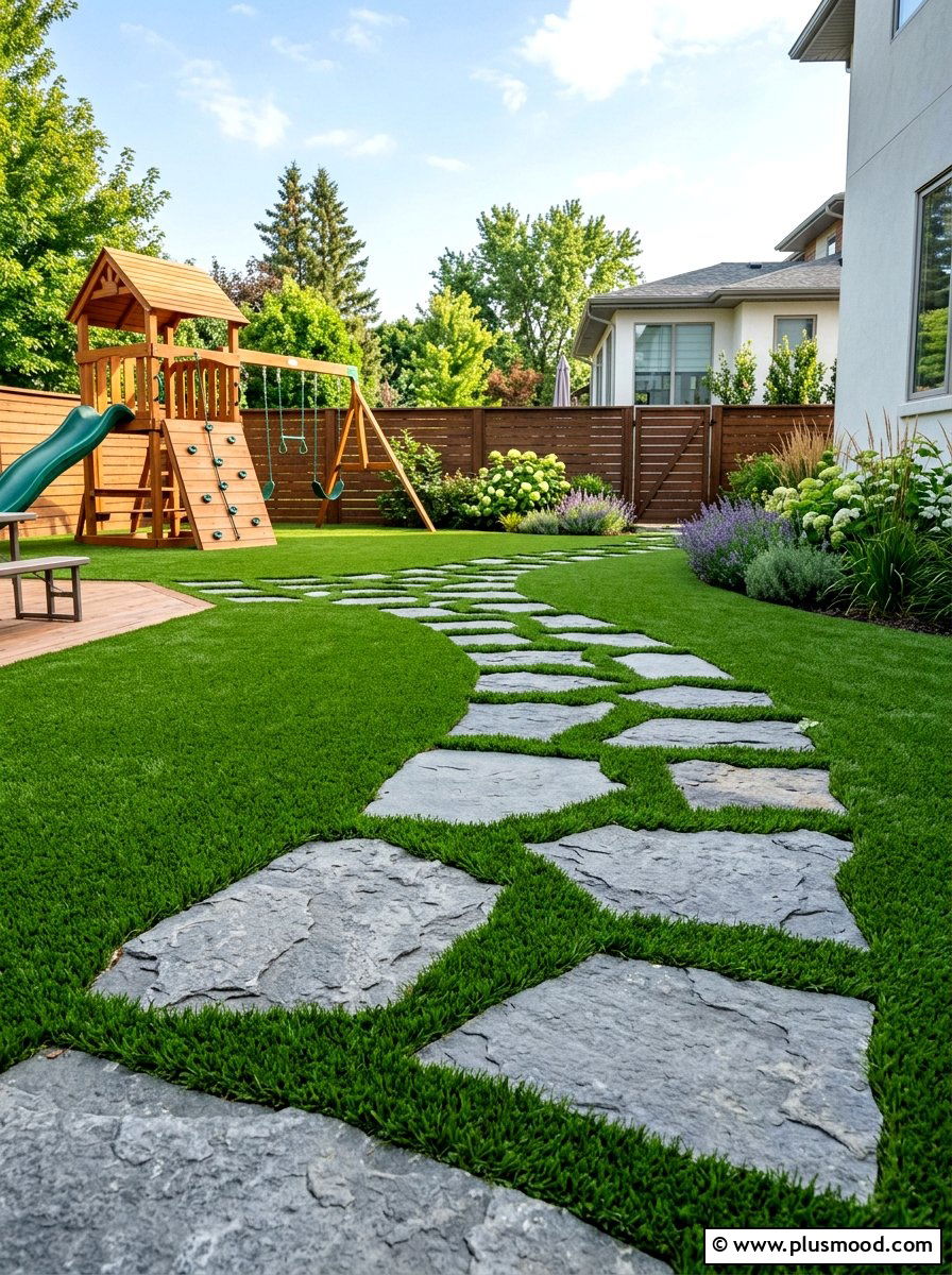 Flagstone And Turf - 25 small backyard ideas with flagstone