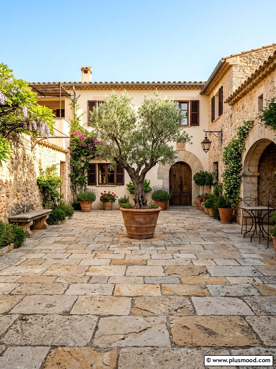 Flagstone Courtyard - 25 small backyard ideas with flagstone