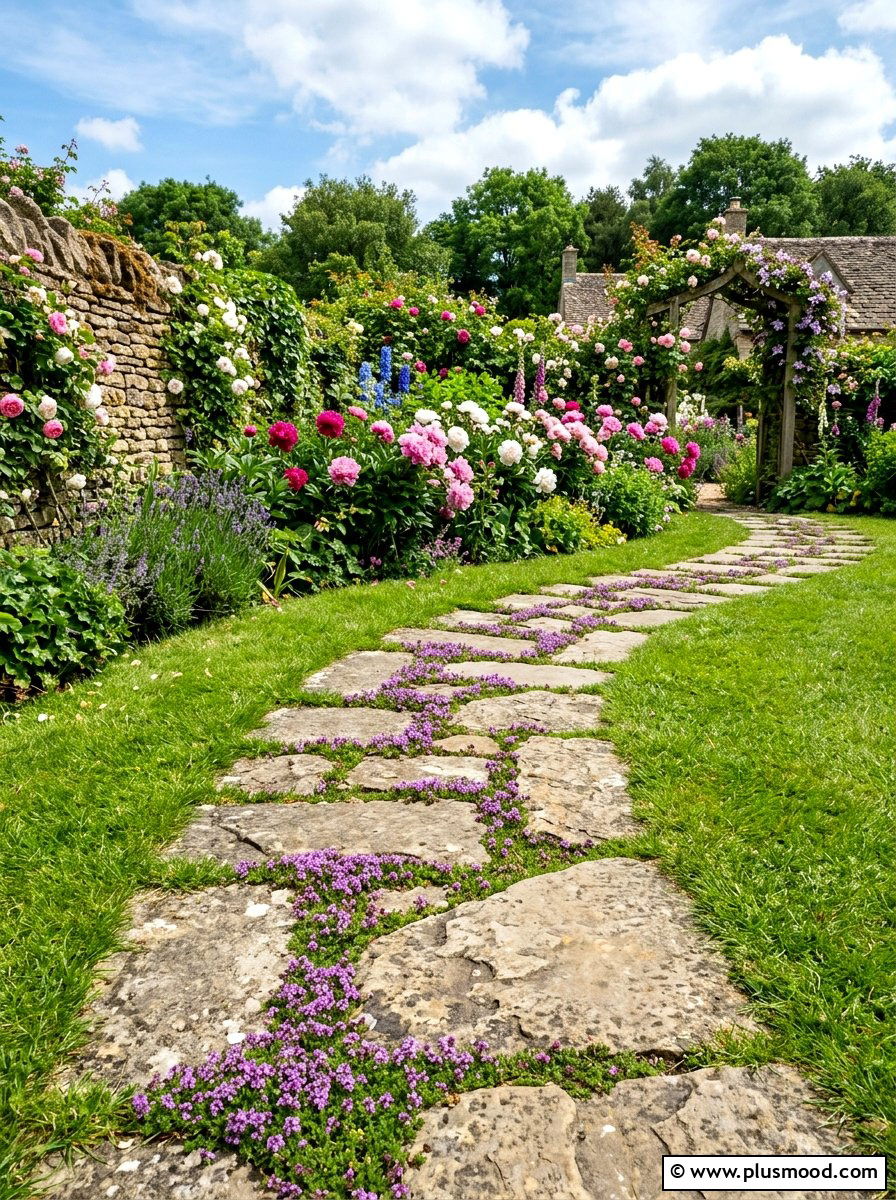 Flagstone Garden Path - 25 summer backyard path ideas