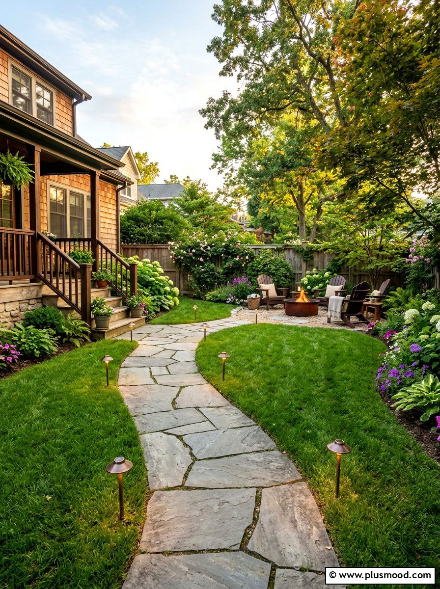 Flagstone Path - 25 small backyard ideas for entertaining