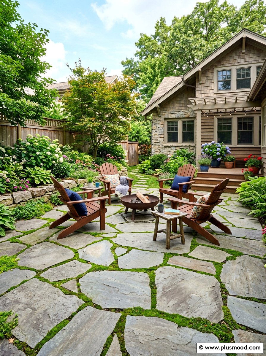 Flagstone Paver Patio - 25 summer patio ideas for small backyards