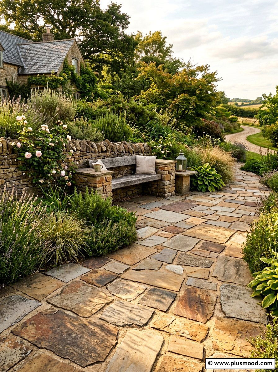 Flagstone Pavers For Rustic Yard - 25 small backyard ideas with pavers