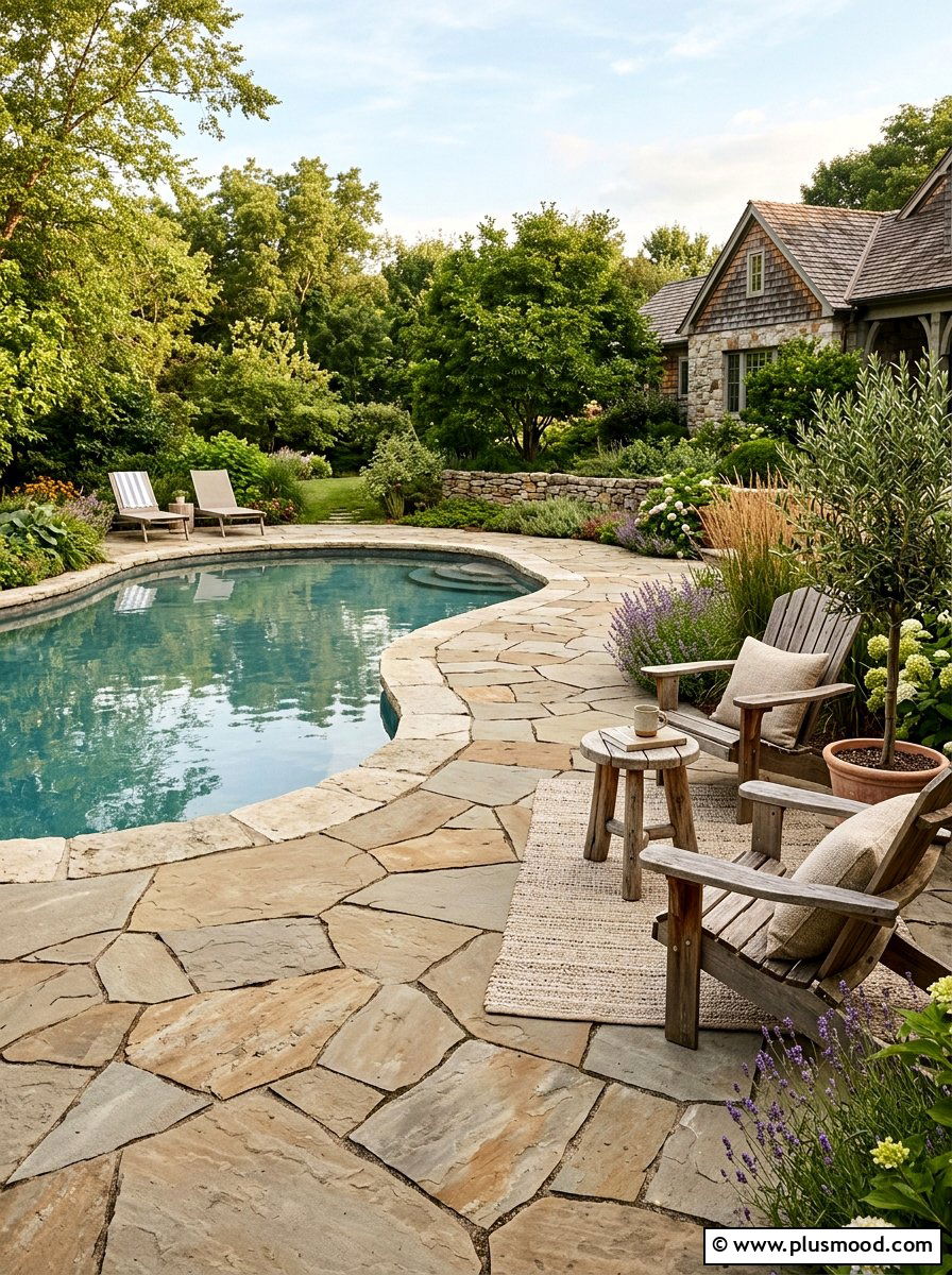 Flagstone Pool Patio - 25 pool landscaping ideas for Texas homes