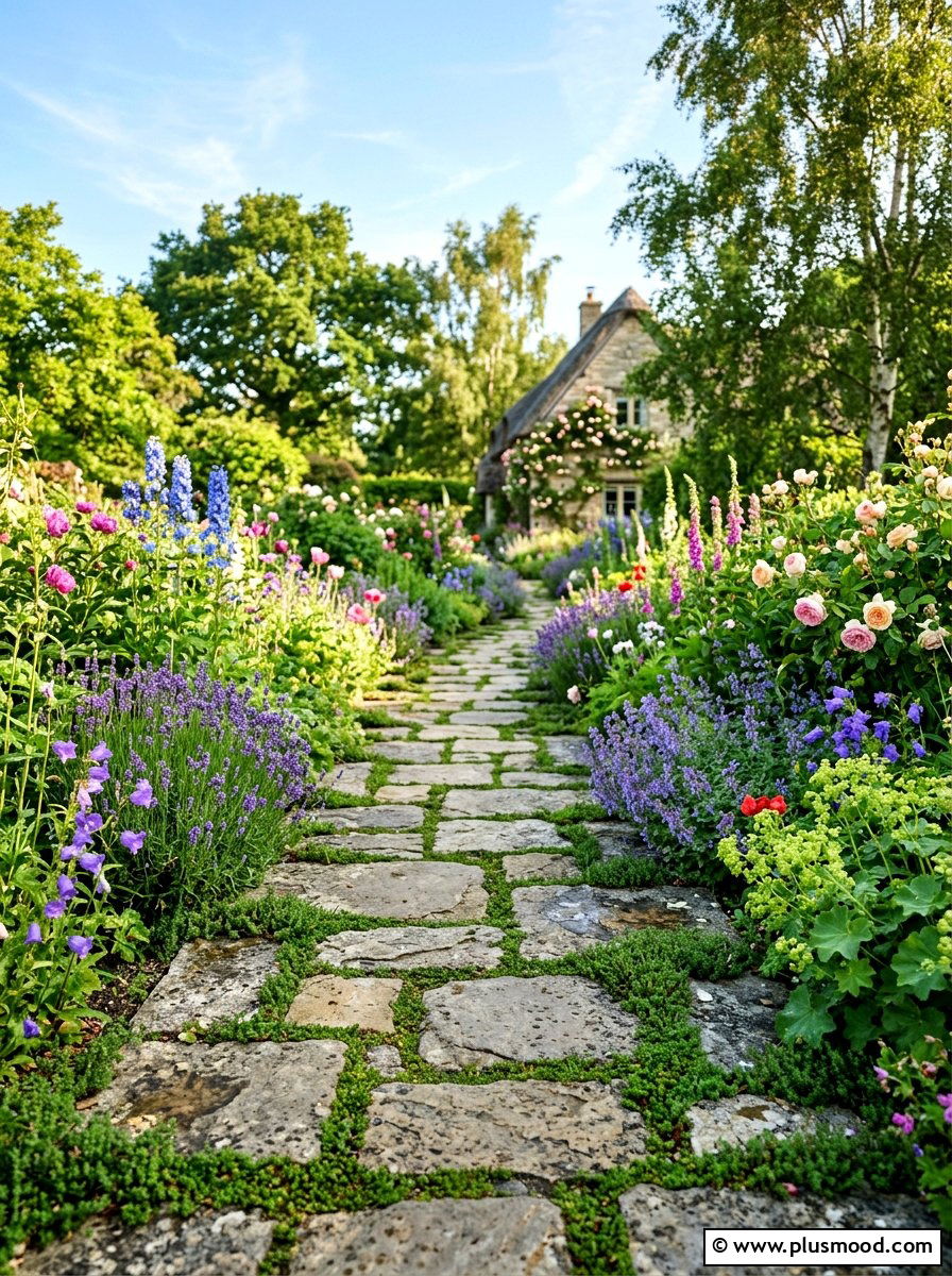 Flagstone Walkway - 25 small backyard ideas with curved path