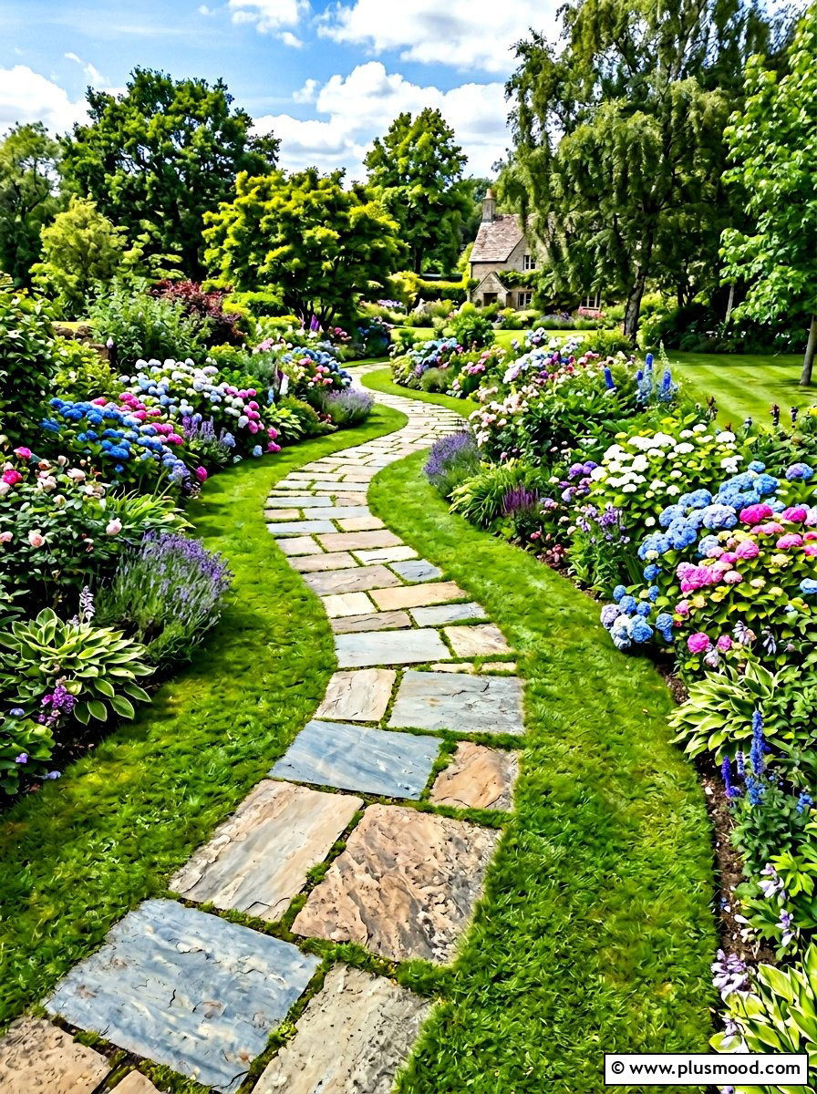 Flagstone Walkway - 25 small backyard ideas with flagstone