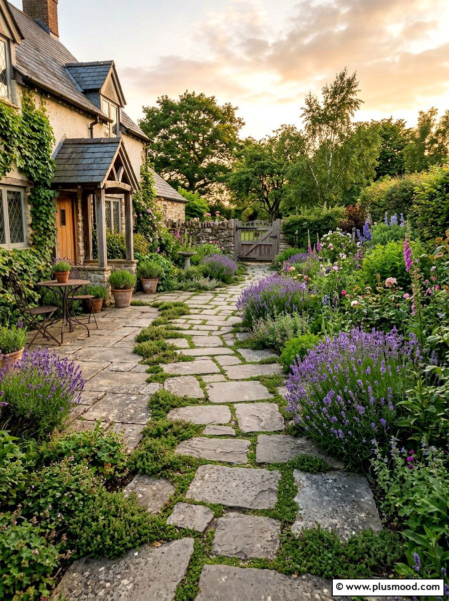 Flagstone Walkway - 25 small backyard ideas with rock garden