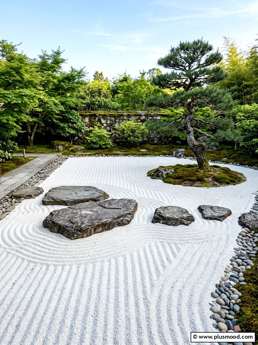 Flagstone Zen Garden - 25 small backyard ideas with flagstone