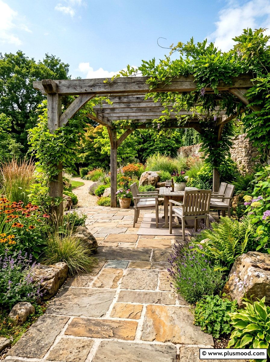Flagstone style paver patio - 25 summer paver patio ideas