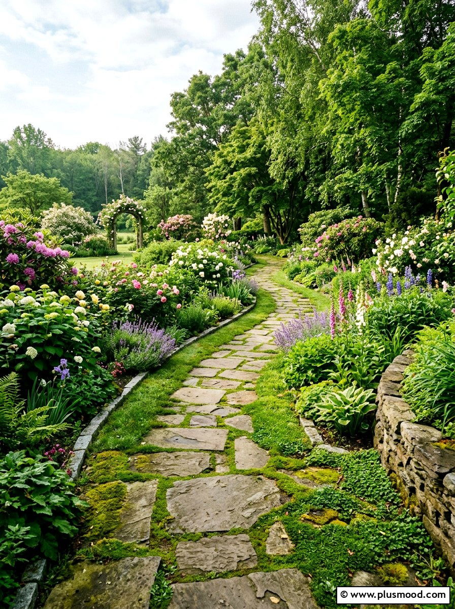 Flagstone walkway path - 25 easy summer backyard makeover ideas