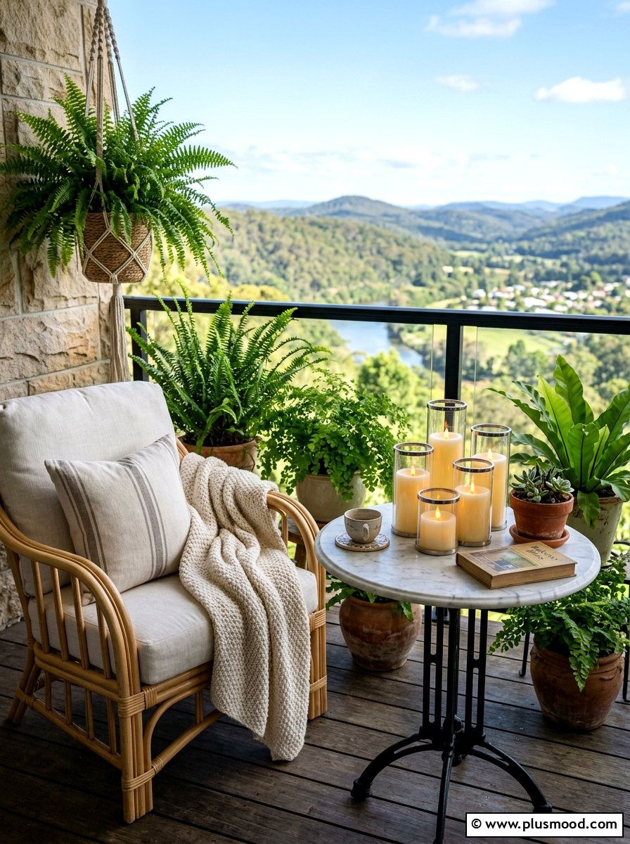 Flameless Pillar Candles - 25 summer balcony lighting ideas