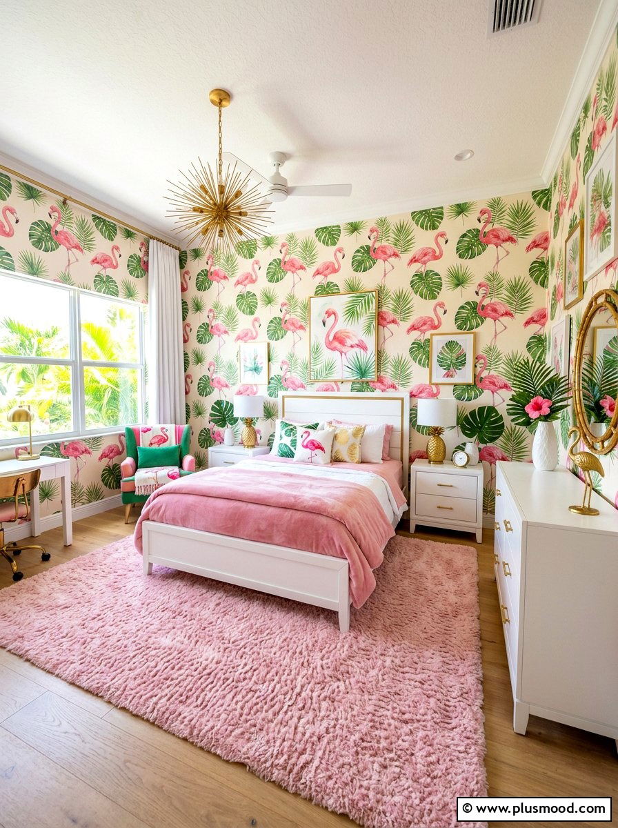Flamingo Theme Bedroom - 25 summer girls bedroom ideas