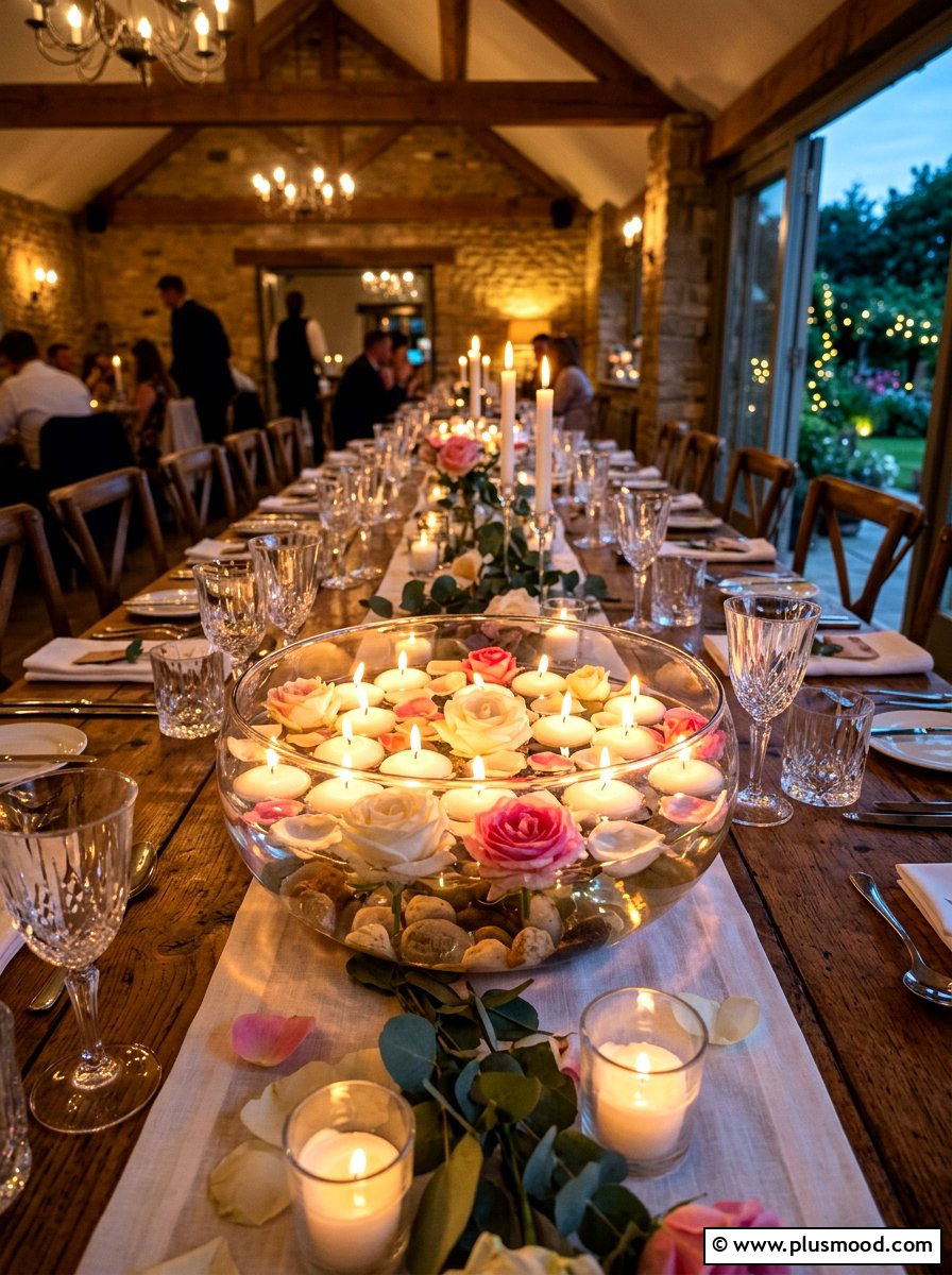 Floating Candle Table - 25 summer kitchen table decor ideas