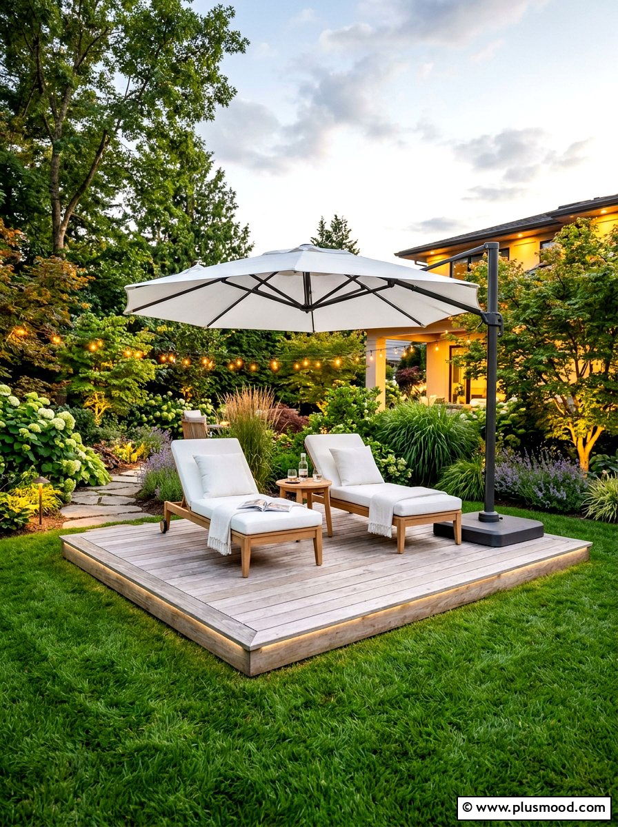 Floating Deck Lounge - 25 summer backyard entertaining ideas