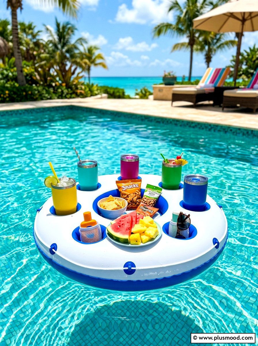 Floating Drink Caddy - 25 summer pool storage ideas