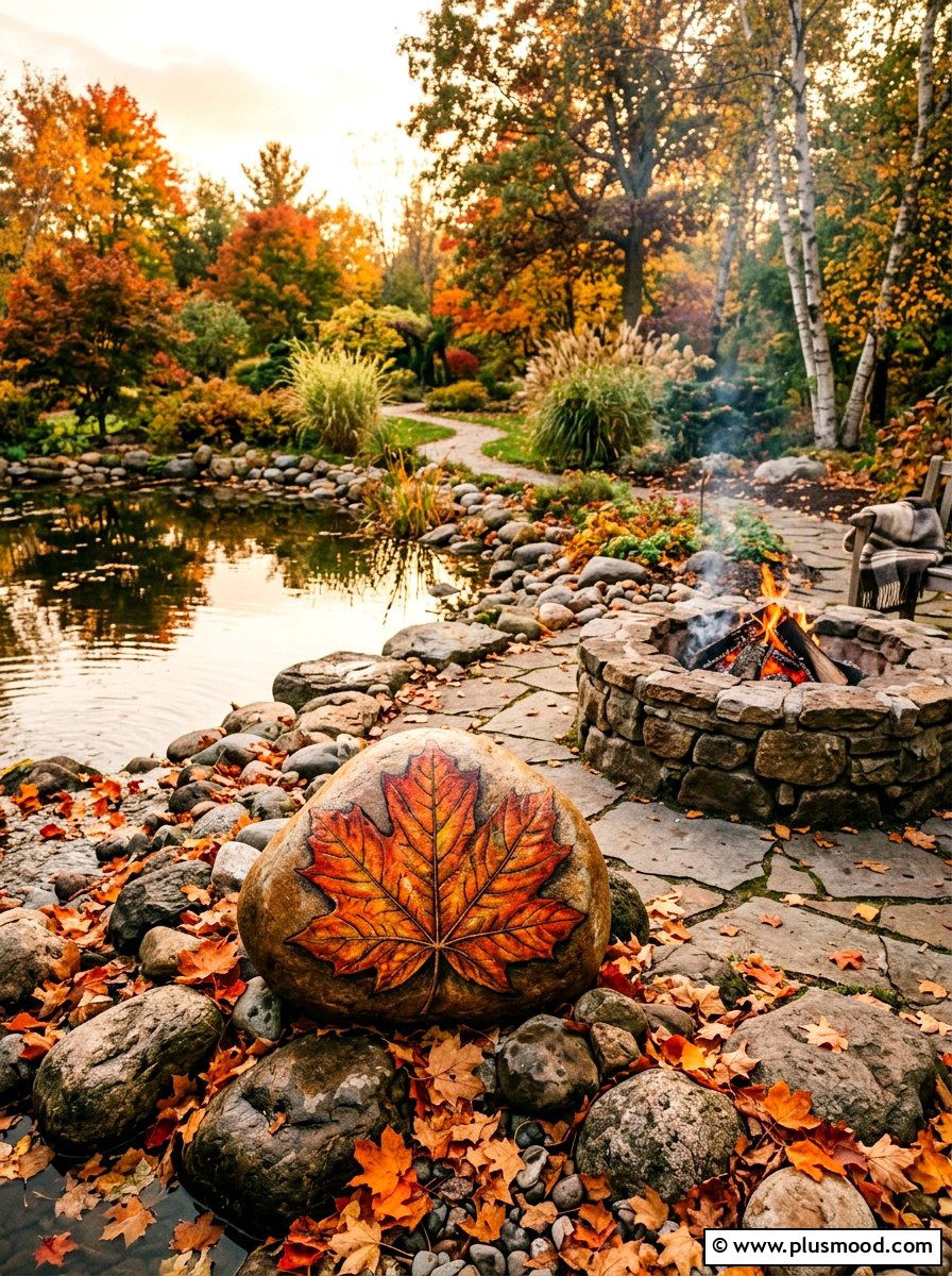 Floating Leaf - 25 painted rock ideas for koi pond decor