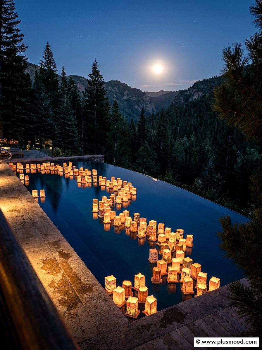 Floating Paper Lanterns In Pool - 25 pool landscaping ideas with lanterns