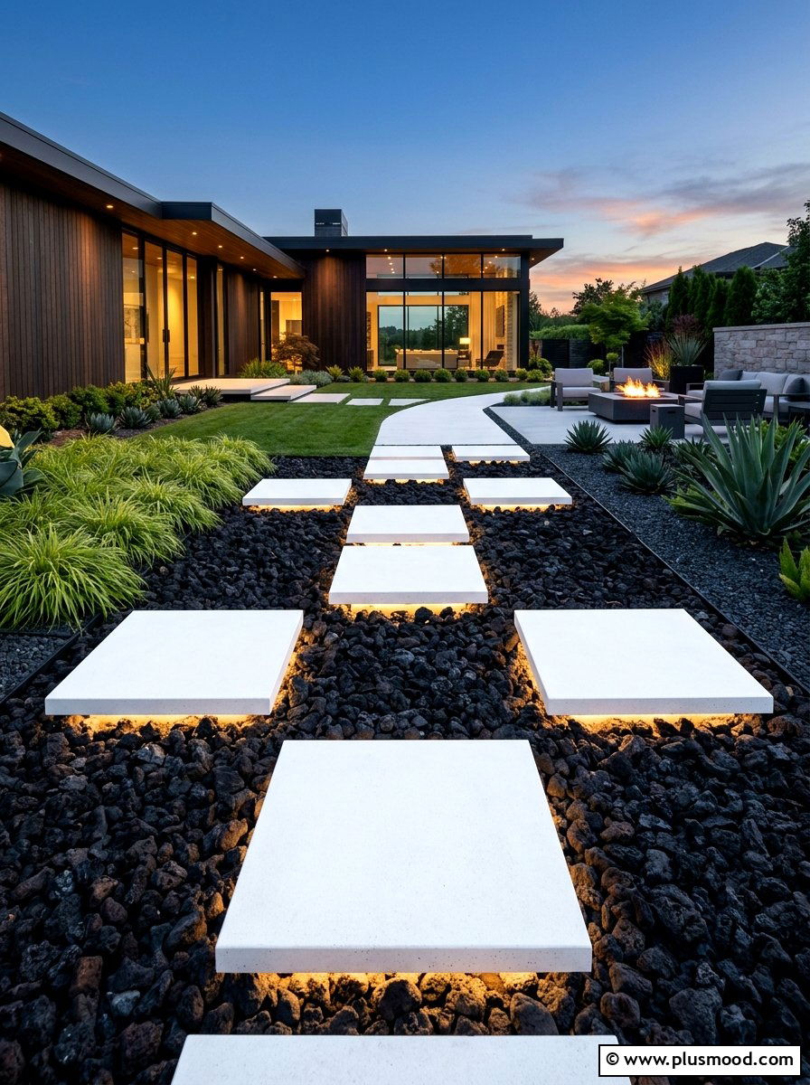 Floating Paver Design - 25 small backyard ideas with stepping stones