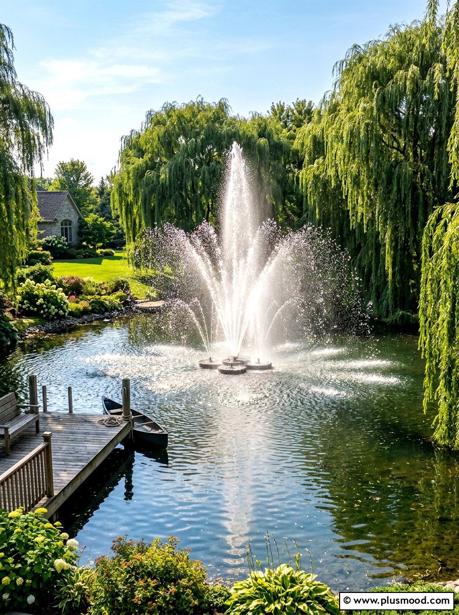 Floating Pond Fountain - 25 summer backyard water feature ideas