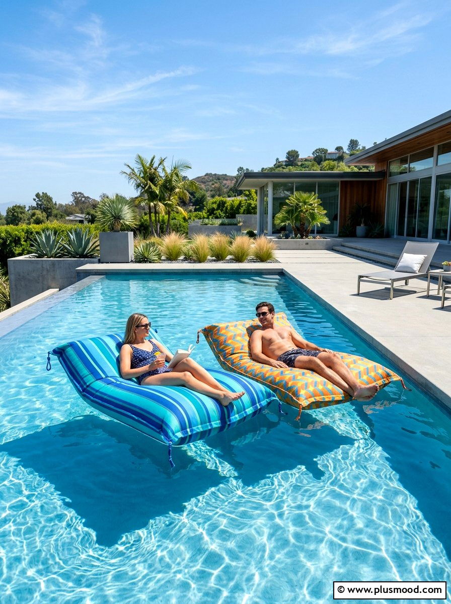 Floating Pool Chairs - 25 summer budget pool area ideas