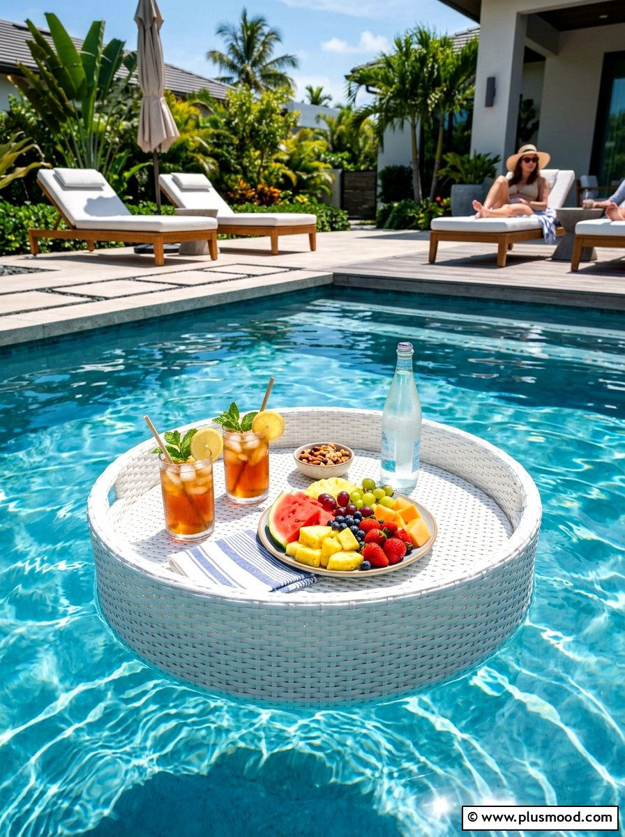 Floating Pool Tray - 25 summer easy outdoor entertaining ideas