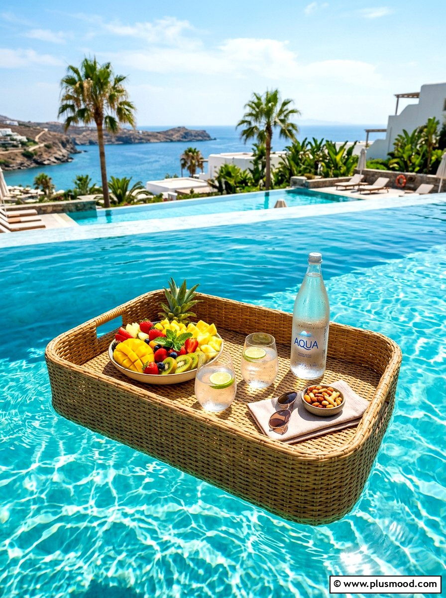 Floating Pool Trays - 25 late summer pool decor ideas