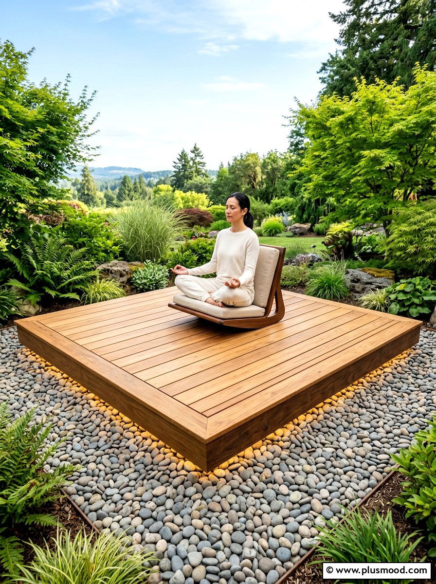 Floating Wood Deck - 25 summer luxury backyard oasis ideas