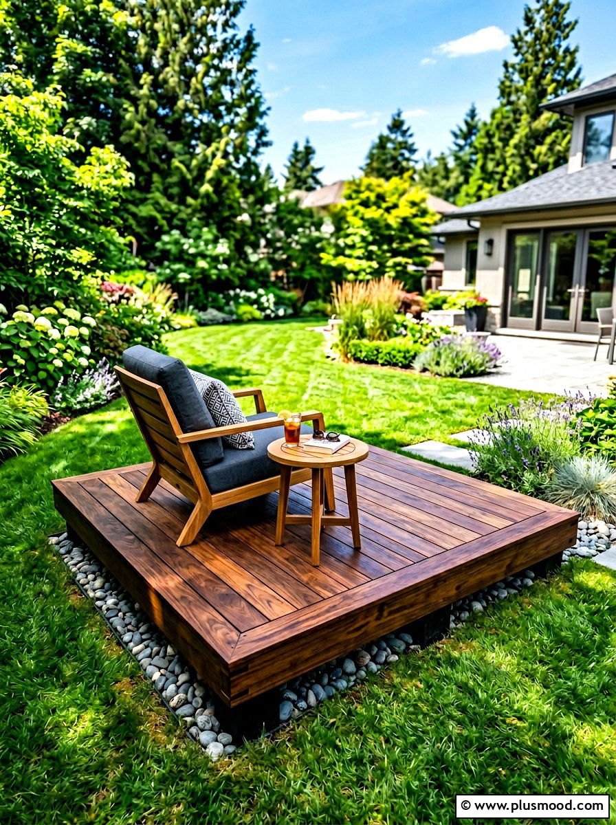 Floating Wood Deck - 25 summer small yard ideas for summer