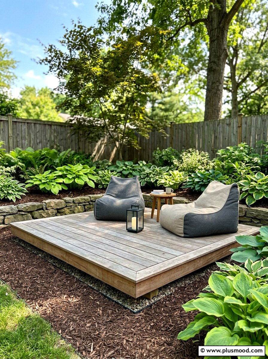 Floating Wood Deck - 25 small backyard ideas for small families