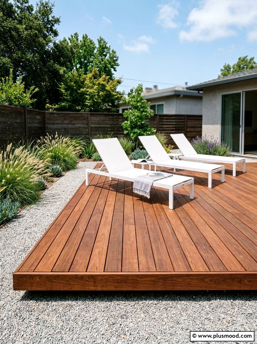 Floating Wood Deck - 25 small backyard ideas modern style