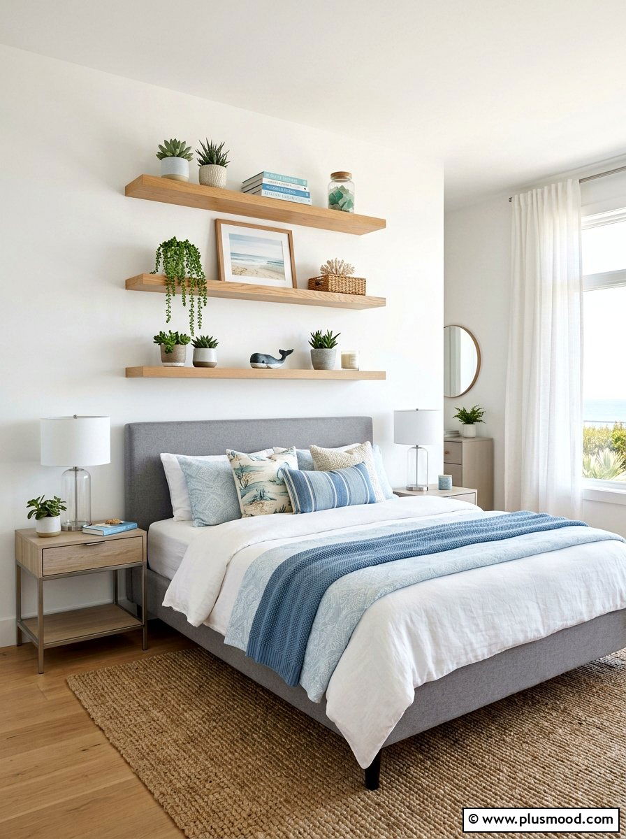 Floating Wood Shelves Bedroom - 25 summer wall decor ideas for bedroom