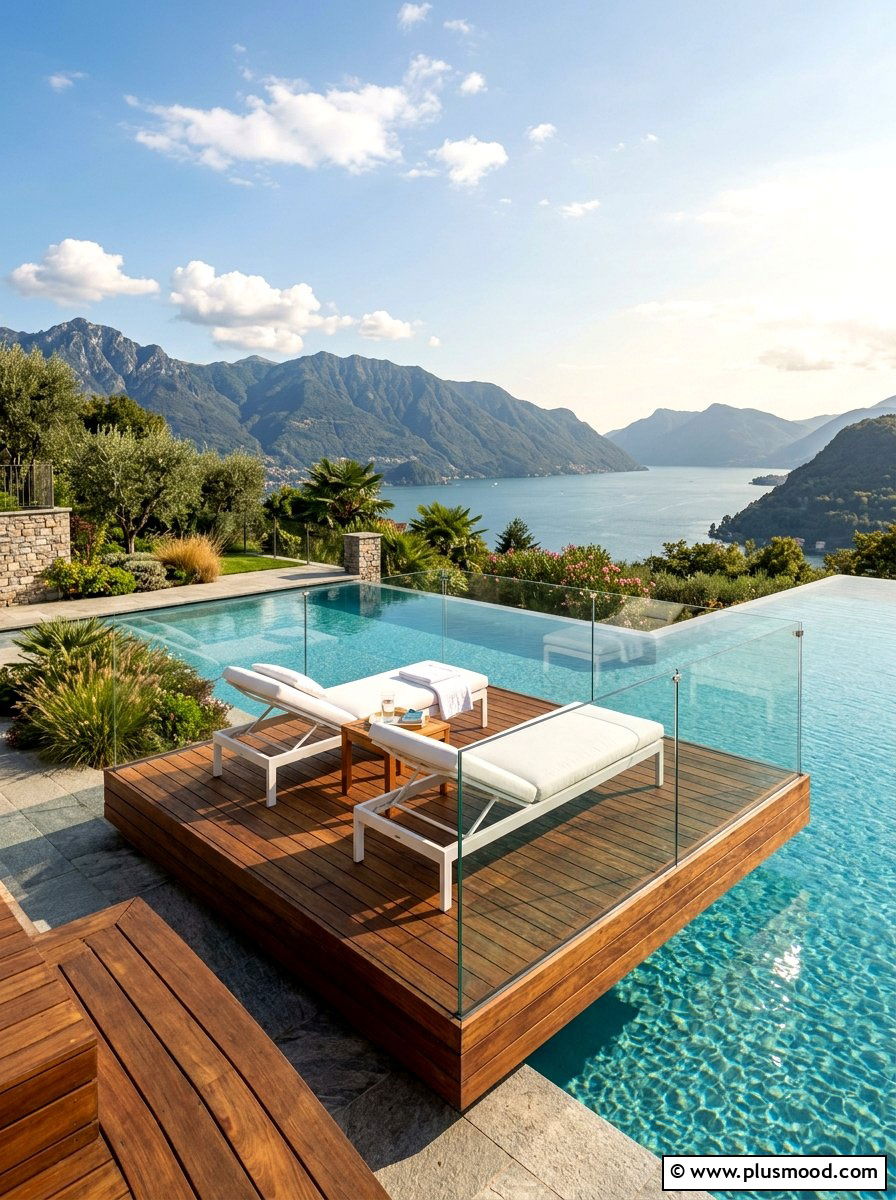 Floating pool deck nook - 25 summer cozy poolside nook ideas
