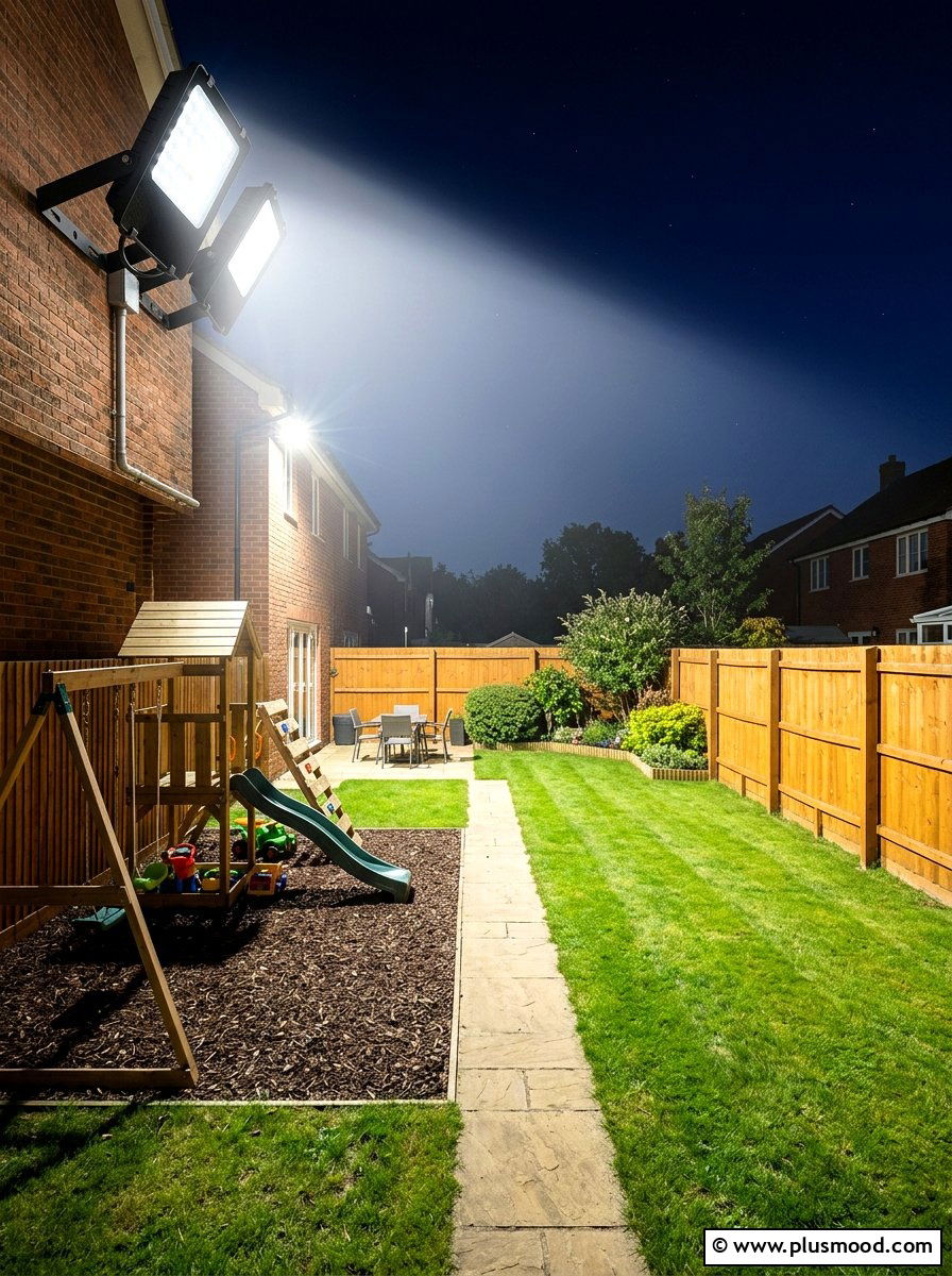 Flood Lights - 25 small backyard ideas with outdoor lighting