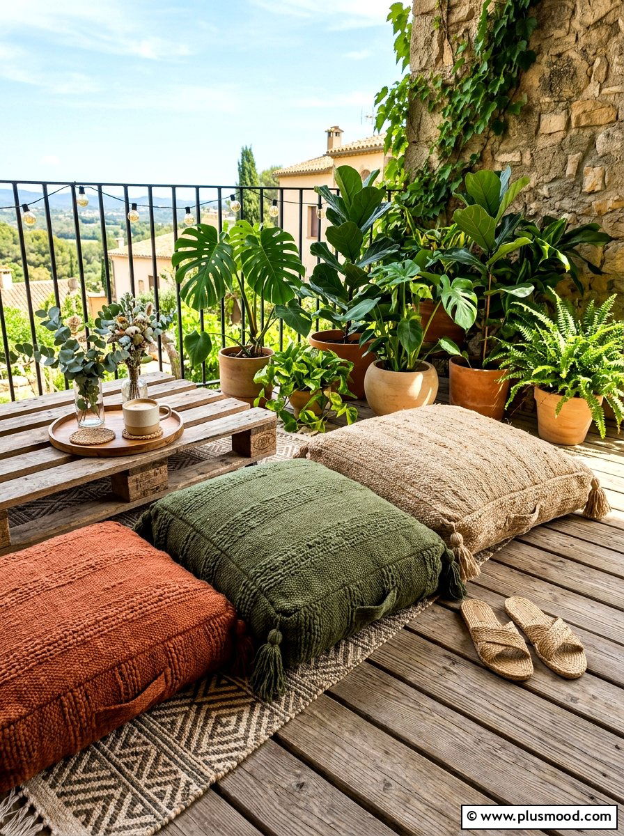 Floor Cushion Balcony Seating - 25 summer modern balcony ideas