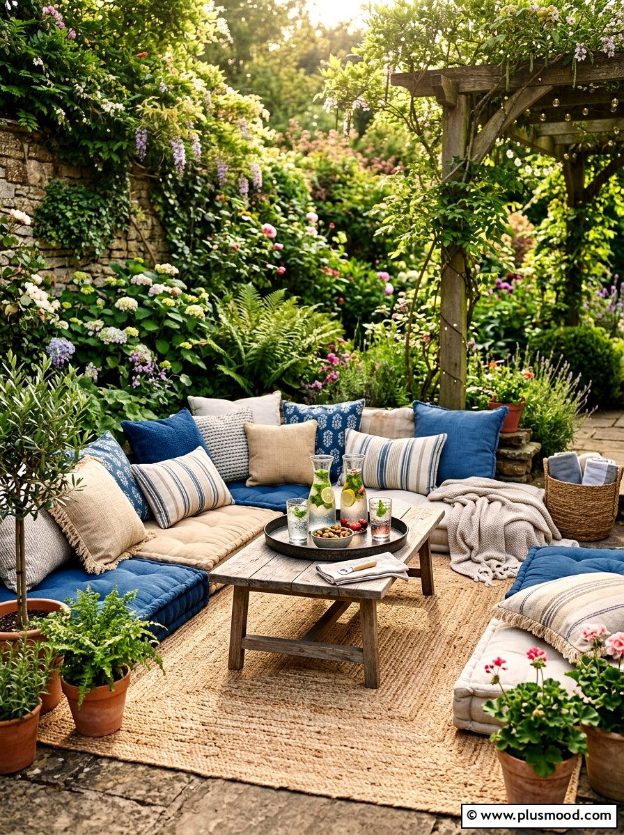 Floor Cushion Lounge - 25 end of summer backyard party ideas
