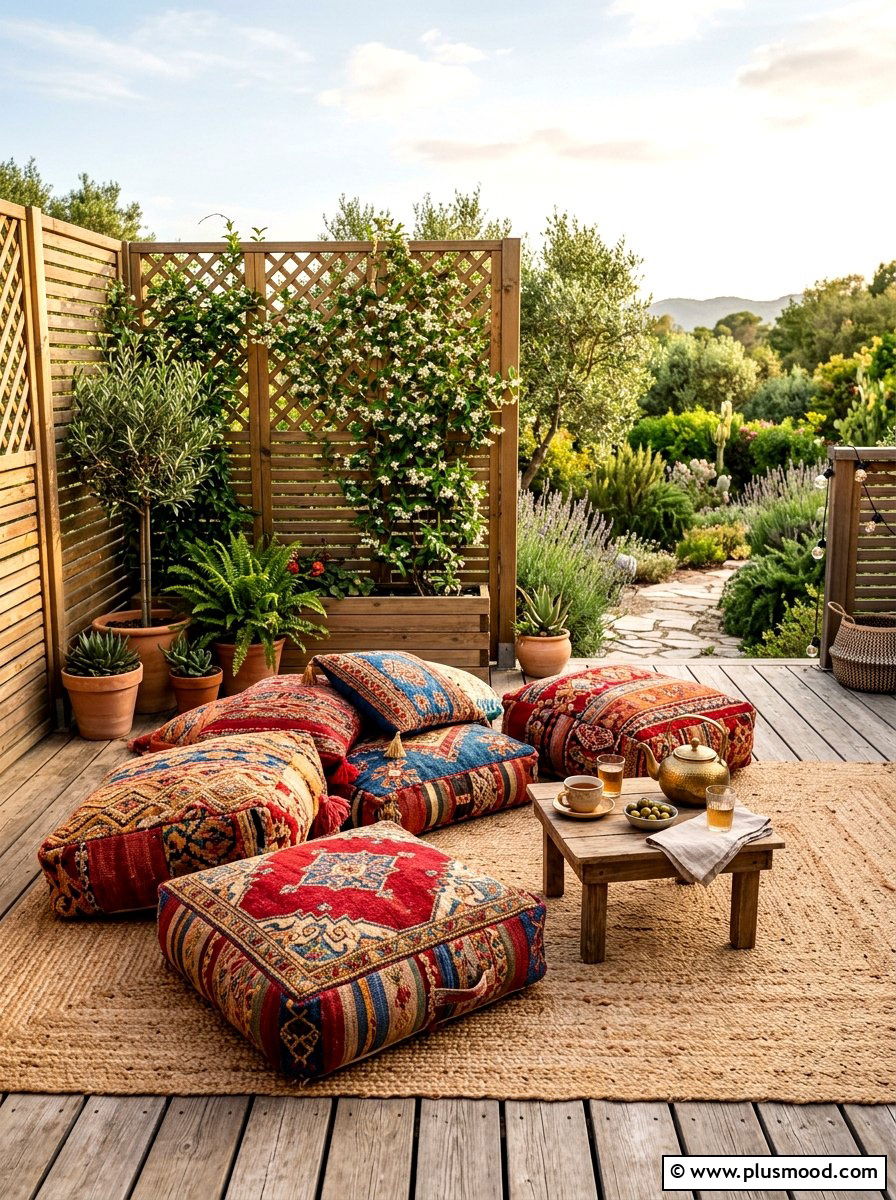 Floor Cushion Seating - 25 summer cookout setup ideas