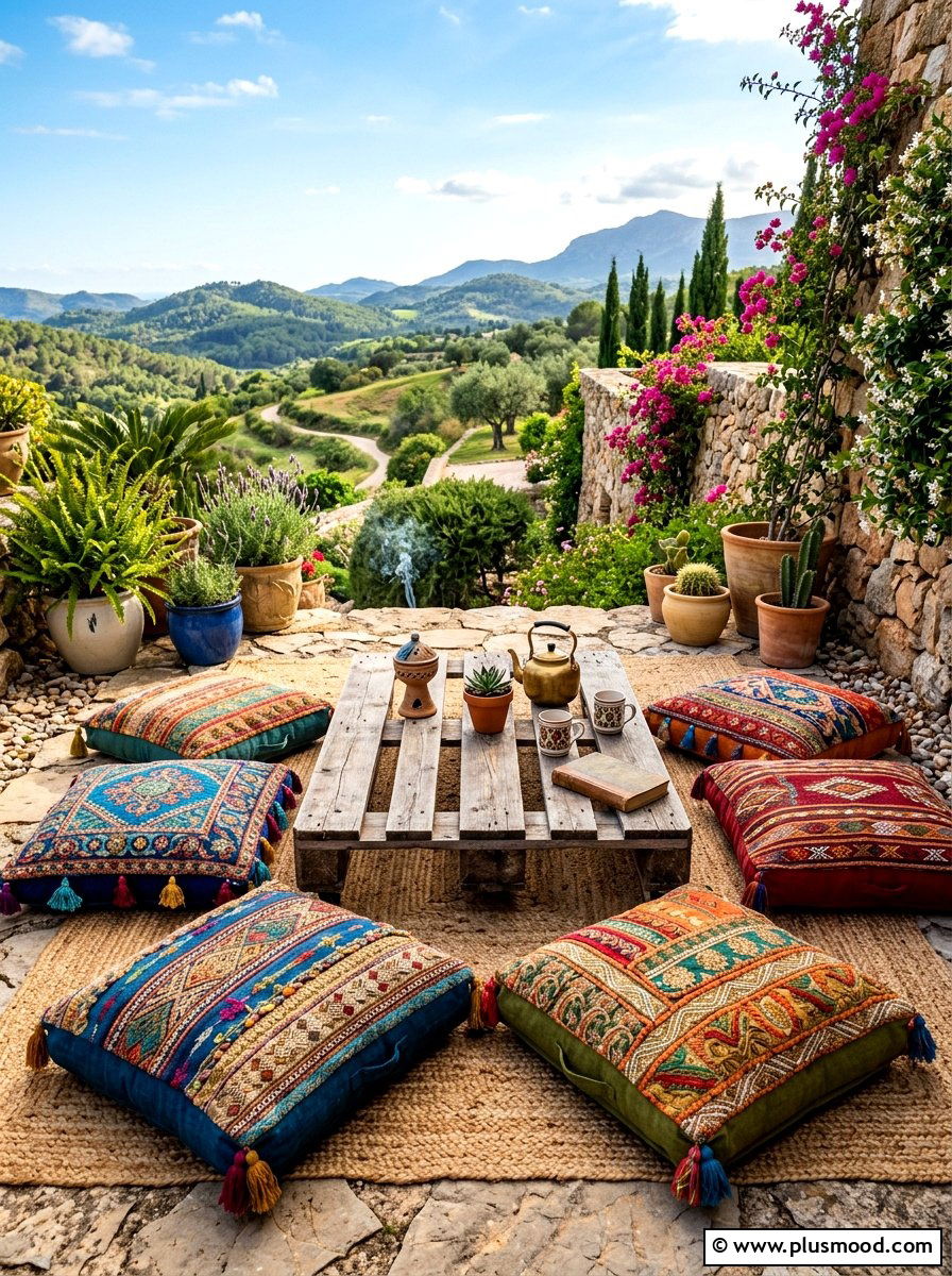 Floor Cushion Seating - 25 cute summer balcony ideas