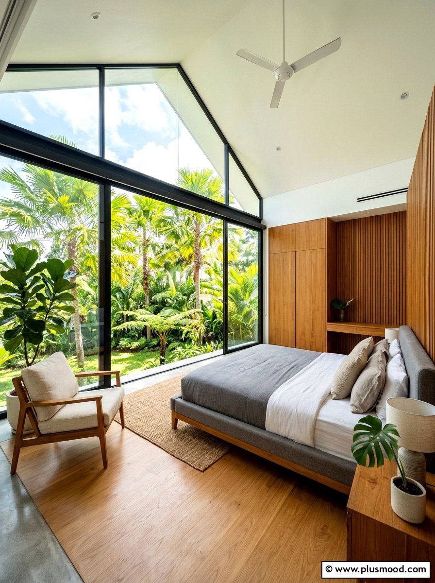 Floor To Ceiling Window - 25 summer tropical bedroom ideas