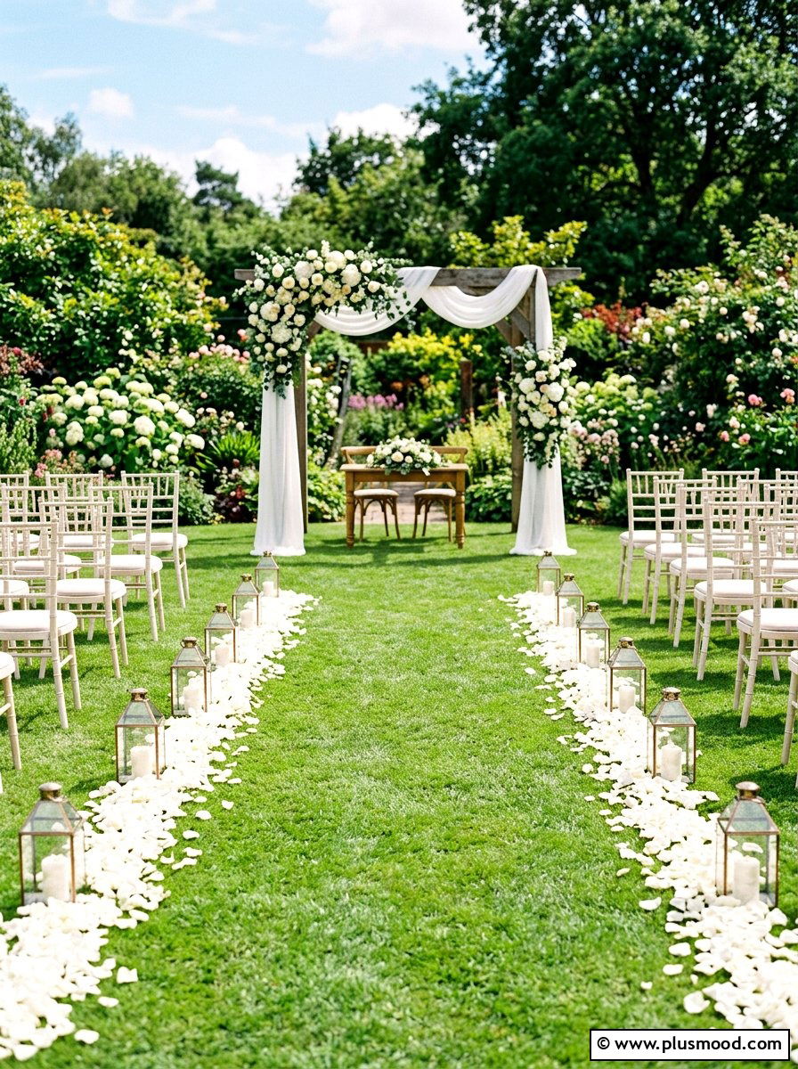 Floral Aisle - 25 small backyard ideas for weddings