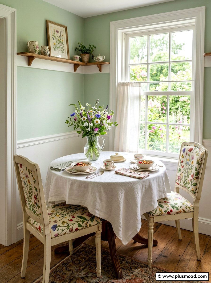 Floral Breakfast Nook - 25 summer breakfast nook decor ideas