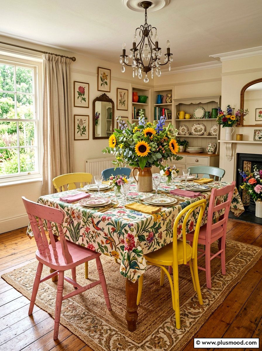 Floral Dining Room - 25 summer colorful decor ideas