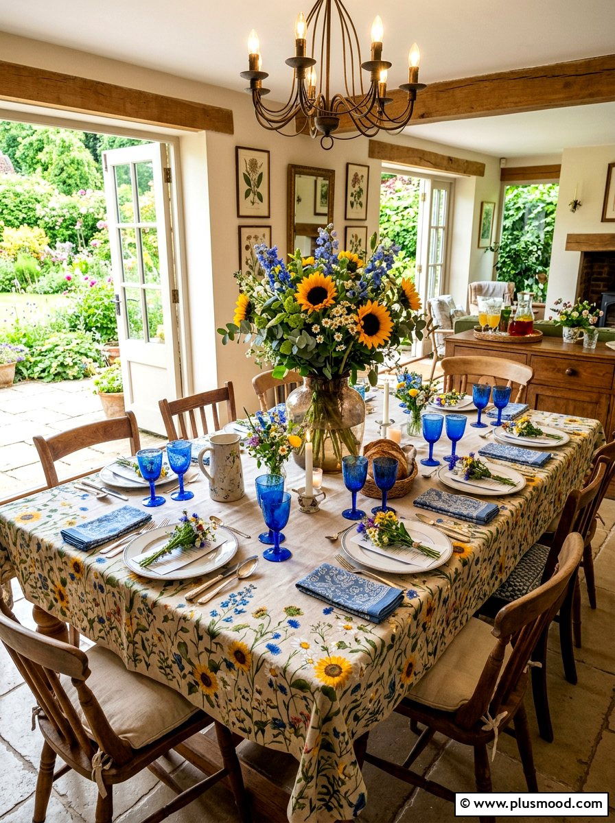 Floral Dining Table - 25 fresh summer decorating ideas