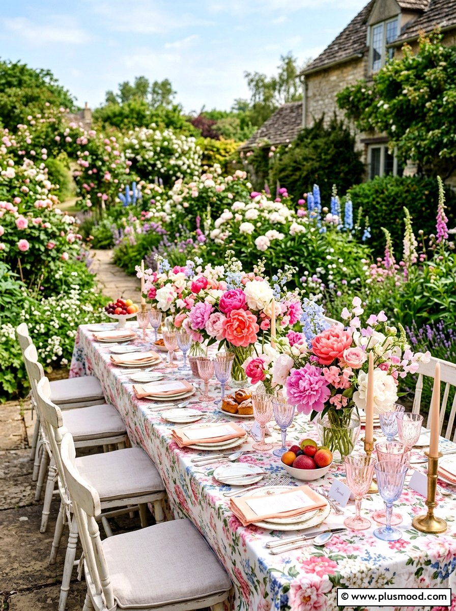 Floral Garden Party Arrangement - 25 summer picnic backyard ideas