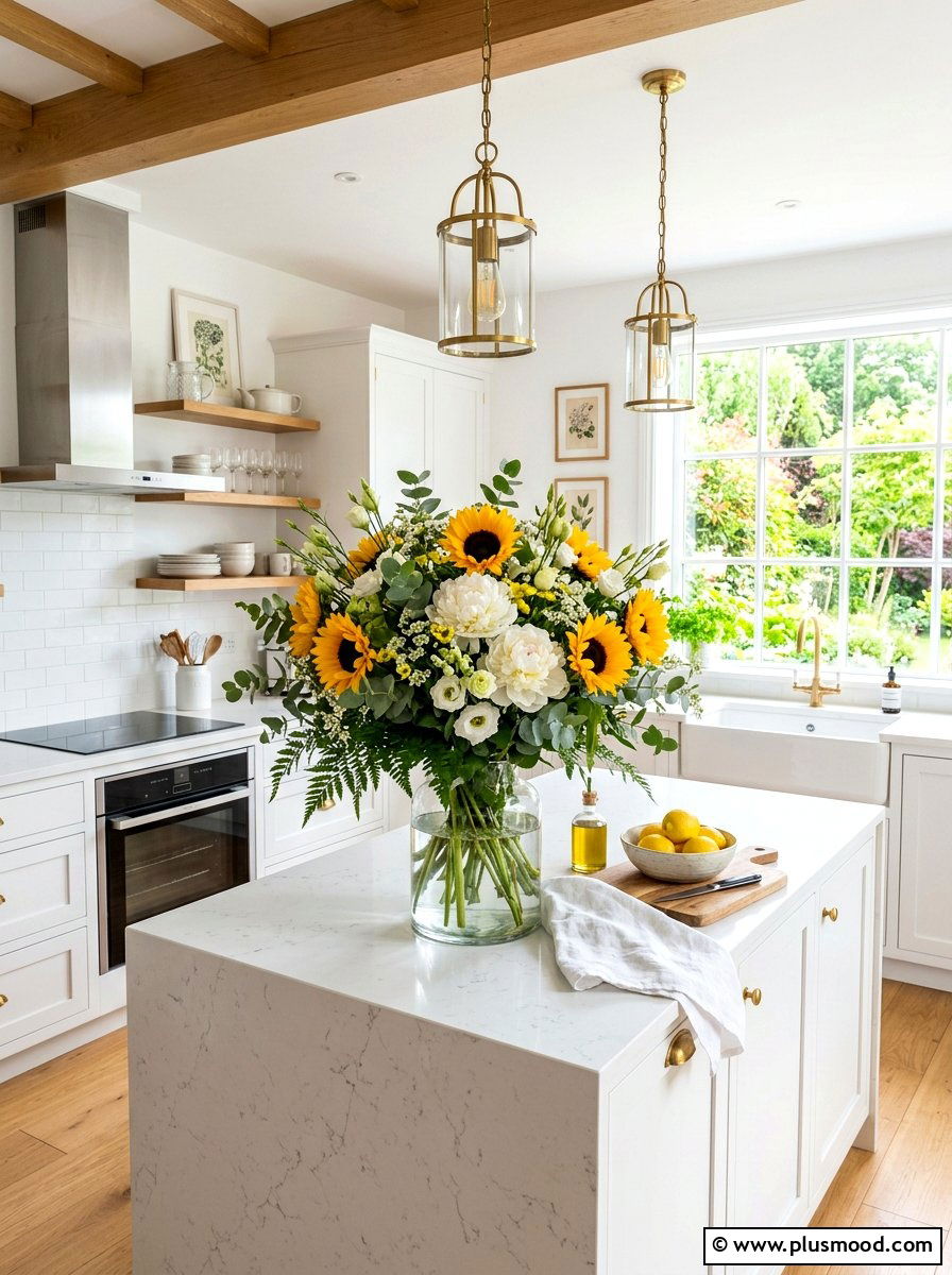 Floral Kitchen Arrangement - 25 summer kitchen styling ideas
