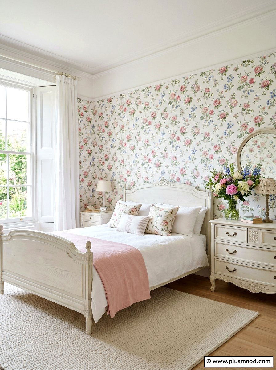Floral Pattern Bedroom - 25 small summer bedroom ideas
